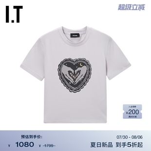 T恤新款 We11Done女裝 合身短袖 復(fù)古甜酷圖案印花短上衣794WLGXO