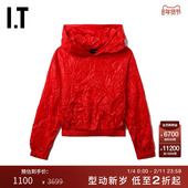 褶皱感连帽衫 088WRDXK 连帽卫衣新品 酷感个性 We11Done女装 短款