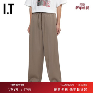kolor男装 复古通勤饰抽绳阔腿裤 宽松休闲裤 新款 P14121MP 长裤