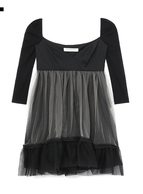 IT Philosophy di Lorenzo Serafini女装微透薄纱连衣裙拼接短裙