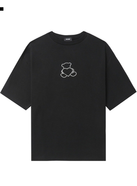 IT We11Done女装宽松短袖T恤新款潮流时尚小熊缀饰半袖780UBKXN