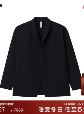 IT CFCL男装纯色翻领针织夹克新款时尚通勤单粒扣针织西装GB00MP