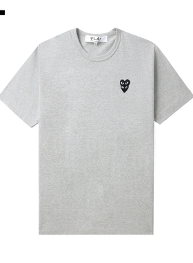IT CDG PLAY COMME des GARCONS川久保玲情侣爱心logo缝饰短袖T恤