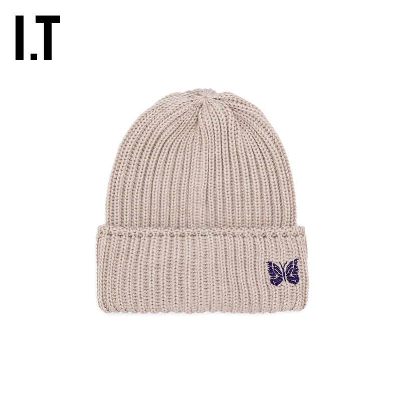 ITNEEDLES羊毛翻边针织帽
