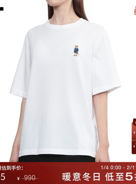 IT Maison Kitsune女装宽松短袖T恤新款休闲基础款半袖PW121KXP