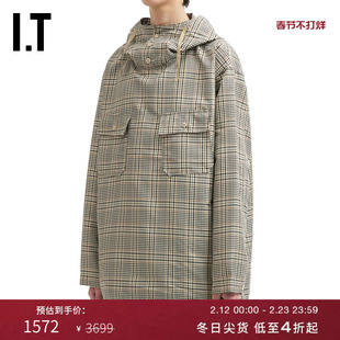 IT ENGINEERED GARMENTS男装连帽上衣新款宽松格子连帽衫0IT006MP