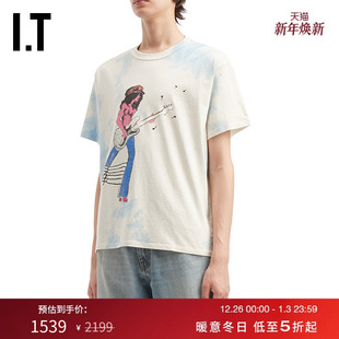 T恤新款 合身短袖 复古潮流手绘图案印花上衣11T001MP ERL男装