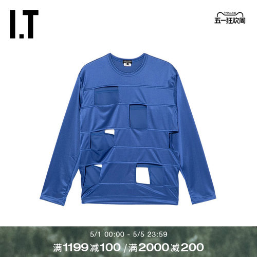 IT CDG COMME des GARCONS HOMME PLUS男装镂空设计圆领长袖T恤 - 封面