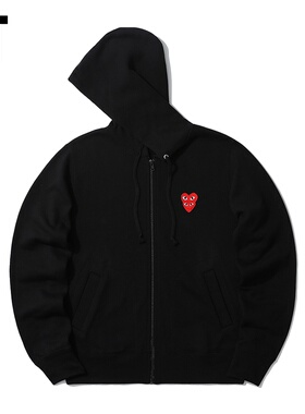 IT CDG PLAY COMME des GARÇONS川久保玲女连帽拉链卫衣爱心缝饰