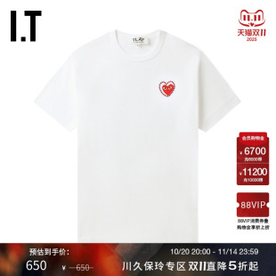 COMME PLAY des GARCONS川久保玲情侣爱心logo装 T恤 饰短袖 CDG