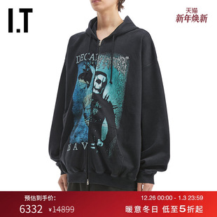 潮流暗黑休闲外搭U950BBMP 宽松连帽拉链卫衣新款 VETEMENTS男装