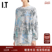 酷感街潮泼墨效果花上衣06T037NP T恤新款 WESTFALL男装 宽松长袖