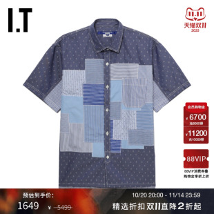 短袖 WATANABE男装 衬衫 新款 饰上衣 复古日潮补丁拼接装 JUNYA