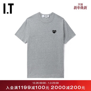 CDG GARCONS川久保玲情侣基础纯色圆领短袖 PLAY des T恤 COMME