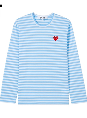 IT CDG PLAY COMME des GARCONS川久保玲情侣条纹长袖T恤清爽时尚