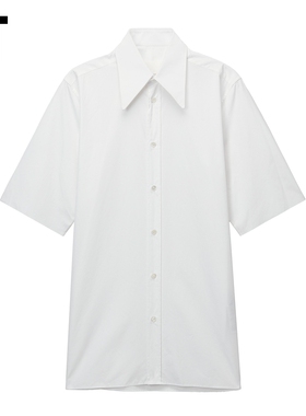 IT Maison Margiela男装翻领半袖衬衫新款简洁通勤纯色衬衣R0009M