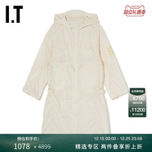 IT SJYP女装连帽长外套新品时尚休闲字母印花拉链薄外套JM110WXI