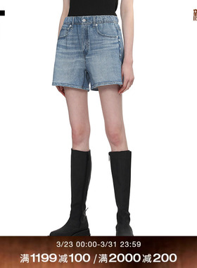 IT rag & bone女装牛仔短裤新款舒适简约水洗磨白休闲裤RC8125XQ