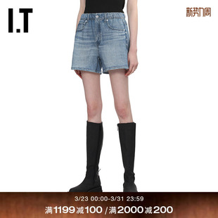 bone女装 牛仔短裤 新款 RC8125XQ 舒适简约水洗磨白休闲裤 rag