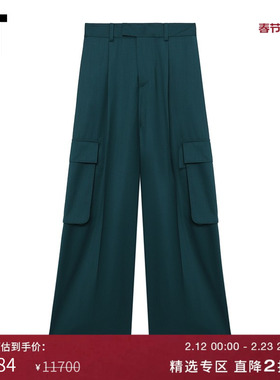 IT AMIRI女装阔腿西装裤新款时髦摩登纯色宽松工装风长裤WPF008XM