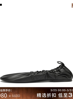 IT JIL SANDER女款平底鞋单鞋新款复古时尚缩褶小皮鞋0016P58N