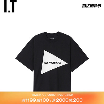 IT and wander女装宽松短袖T恤新款简约酷感logo装饰半袖9FD076MQ