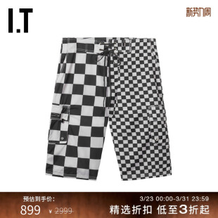 新款 宽松直筒裤 时髦酷感格纹拼接休闲裤 工装 08UW07MM 裤 ERL男装