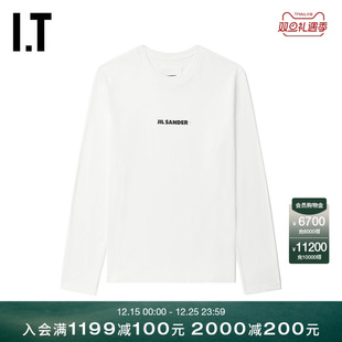 JIL 日常简约基础款 SANDER女装 T恤新款 圆领纯色上衣0117XL 长袖