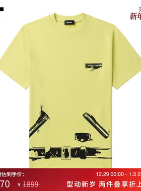 IT We11Done女装中长款短袖T恤新品男友风图案印花宽松半袖798UYE