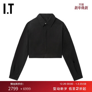 Rick 新款 Owens女装 衬衫 率性甜酷纯色短上衣07240PXO 露脐长袖