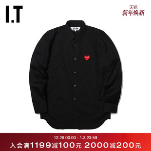 COMME des GARÇONS川久保玲男装 衬衫 PLAY 长袖 饰爱心刺绣 CDG