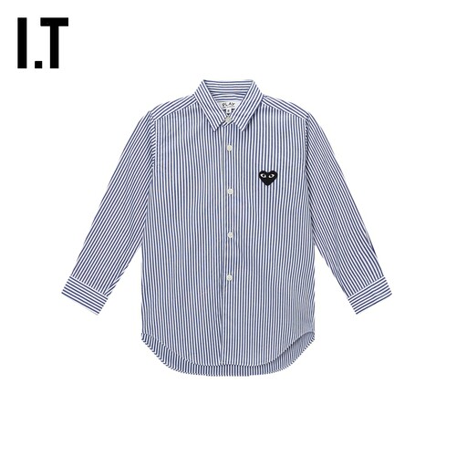 IT CDG PLAY COMME des GARCONS川久保玲童装长袖衬衫爱心刺绣