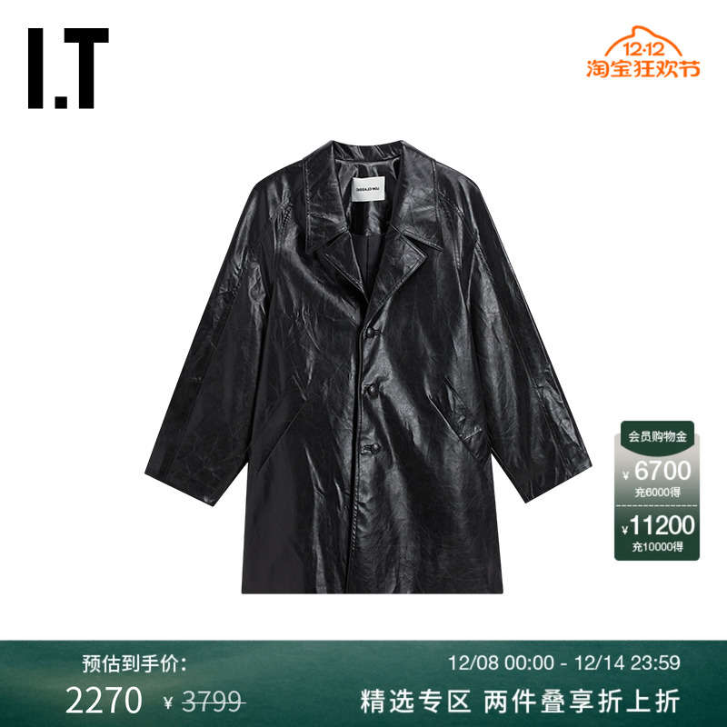 ITLOWCLASSIC中长款仿皮夹克