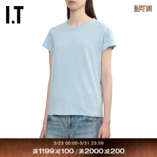 bone女装 合身短袖 T恤新款 纯色内搭AIT012XQ 休闲基础款 rag