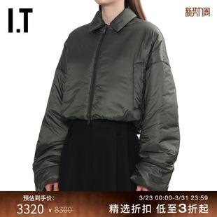 时尚 s女装 翻领拉链夹克新款 酷感宽松棉服外套Y41630XP 短款