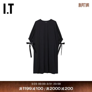 蝙蝠袖 s女装 连衣裙新款 随性时尚 D1514BXQ 宽松纯色裙装