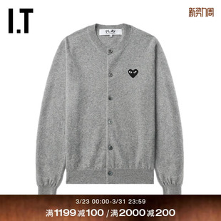 COMME PLAY des GARCONS川久保玲情侣款 合身羊毛针织开衫 CDG