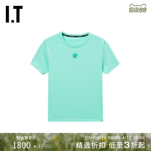 IT MARINE SERRE女装圆领短袖T恤新款简约时尚修身半袖WTT12JXQ