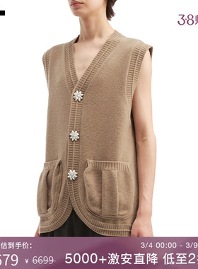 IT Simone Rocha男装无袖针织开衫新款复古精致针织马甲LMK660MP