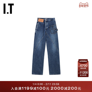 IT JW Anderson女装牛仔裤长裤新款复古随性宽松直筒裤DT127PXQ