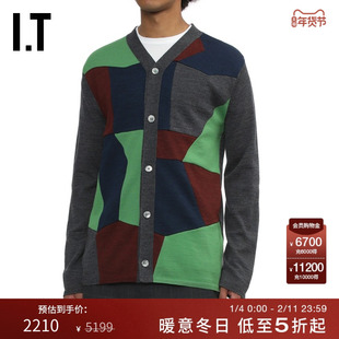 IT CDG COMME des GARCONS HOMME DEUX男装色块拼接拼色针织开衫