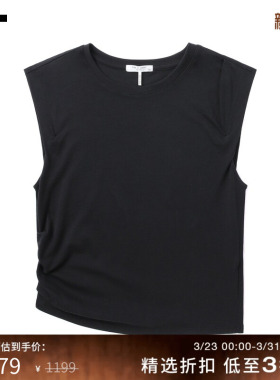 IT rag & bone女装不对称缩褶背心新款简约休闲无袖上衣25PT00XP