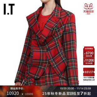 des COMME GARCONS女装 解构感格纹西装 时髦设计感 夹克新款 CDG