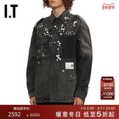 复古潮男铆钉装 饰水洗上衣 牛仔衬衫 新款 Mihara Yasuhiro男装