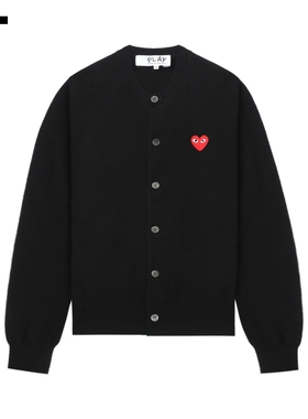 IT CDG PLAY COMME des GARCONS川久保玲情侣款合身羊毛针织开衫