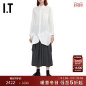 CDG 裙新款 COMME GARCONS女装 连衣裙立体剪裁下摆衬衫 des 长袖