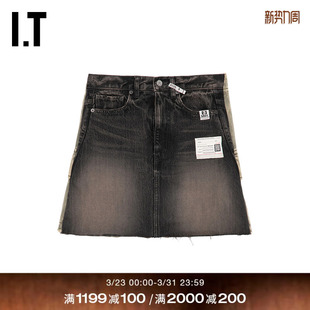 牛仔裙裤 Yasuhiro女装 新款 复古工装 风拼接叠层宽松短裤 Mihara