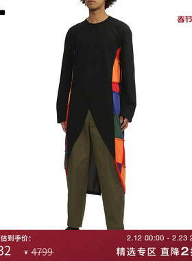 IT CDG COMME des GARCONS HOMME PLUS男装圆弧下摆开叉长T恤上衣