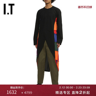 IT CDG COMME des GARCONS HOMME PLUS男装圆弧下摆开叉长T恤上衣