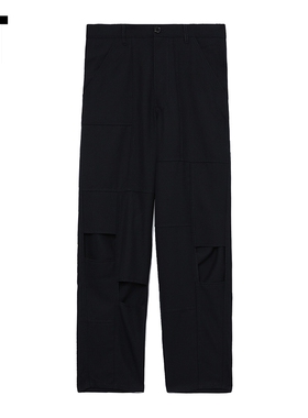 IT CDG COMME des GARÇONS SHIRT男装纯色镂空直筒裤时髦设计感